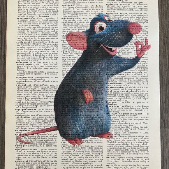 Disney Remy's Ratatouille Themed Dictionary Print Art - Set of 4 - Picture 5 of 5